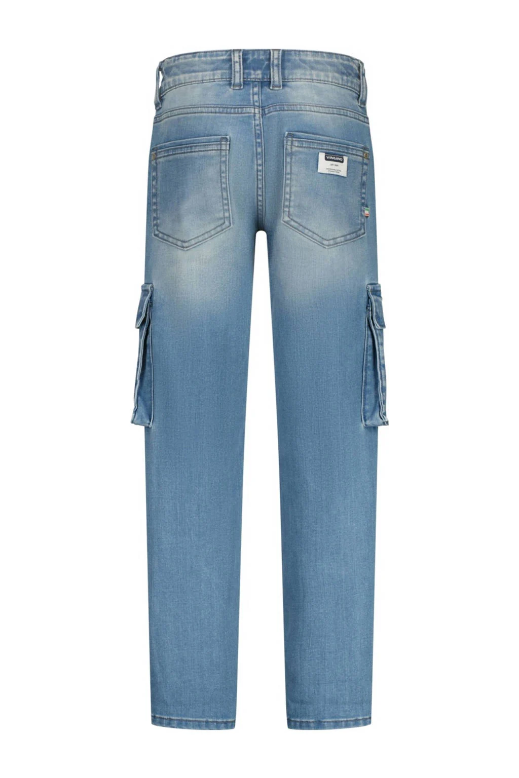 Vingino straight leg cargo jeans light blue denim