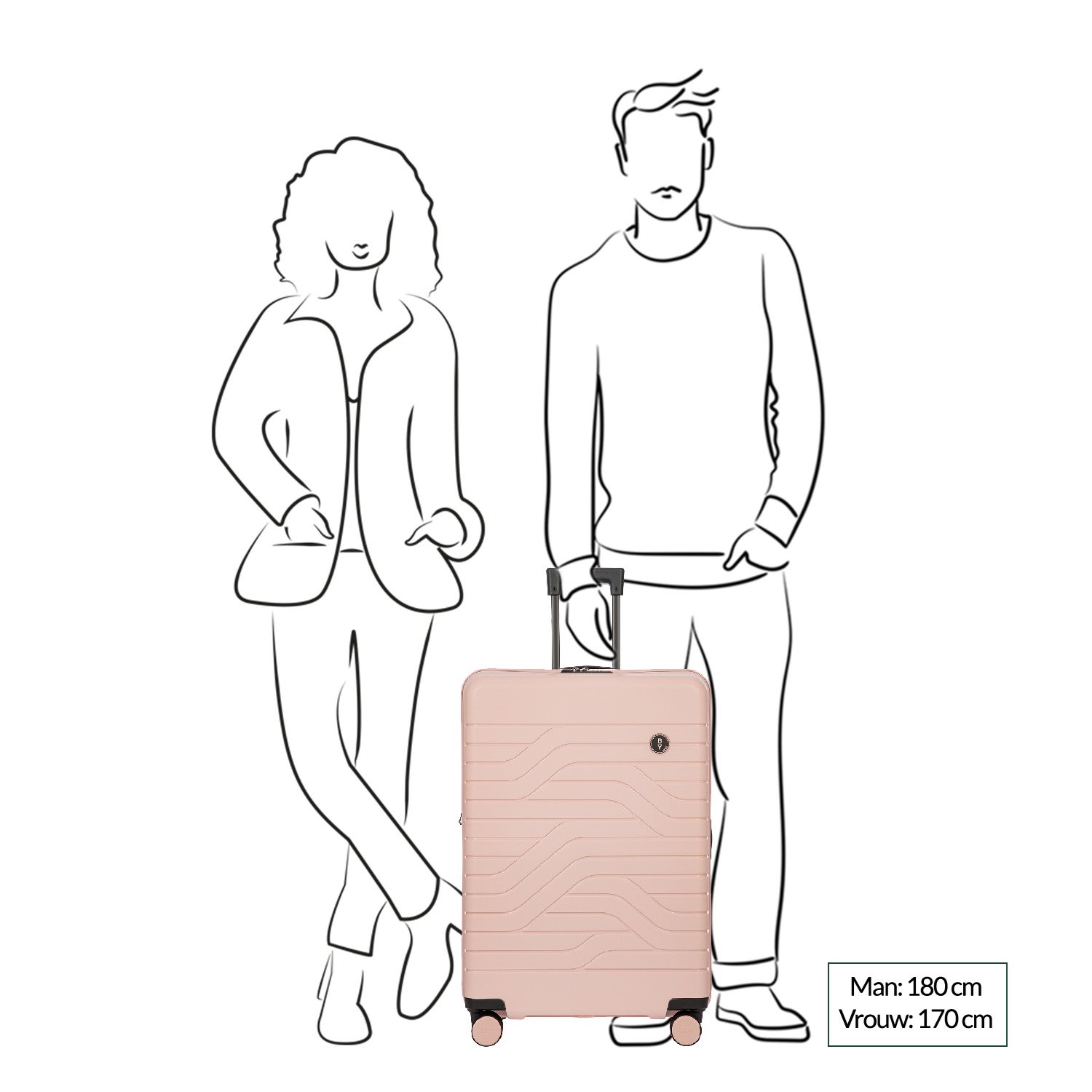 Bric's Ulisse Trolley Expandable Medium pearl pink