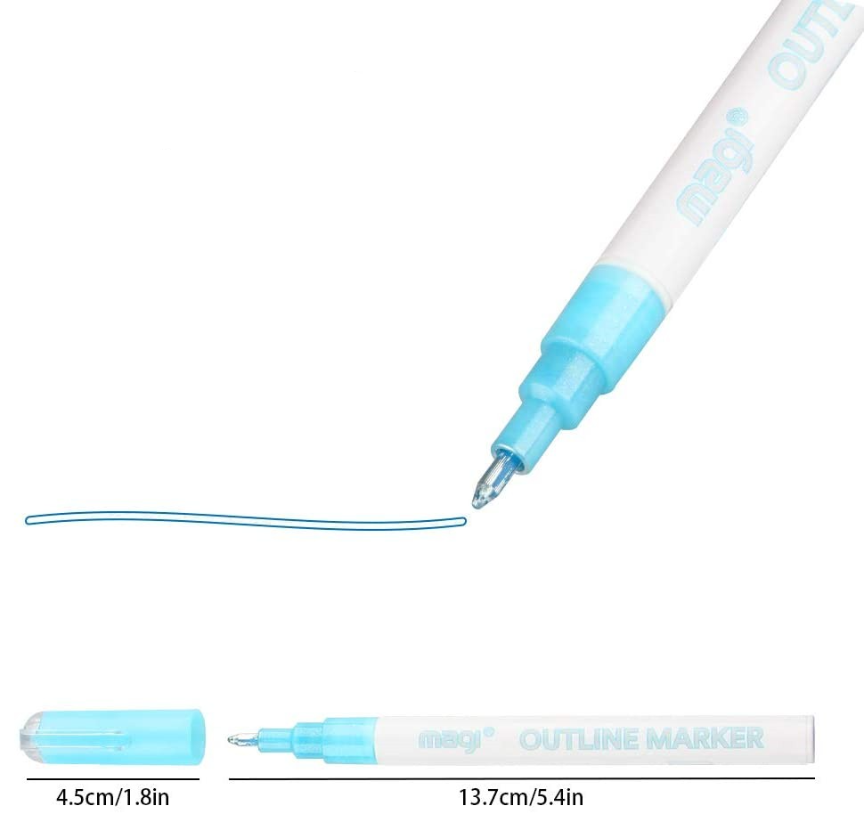 (20er Set) Wasserfeste Magic Glitzer Stifte Outline Marker Umriss Zauberstift