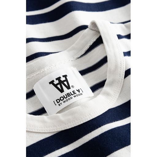 Wood Wood Moa Stripe Langærmet T-shirt, Off White/Navy Stripes, XS