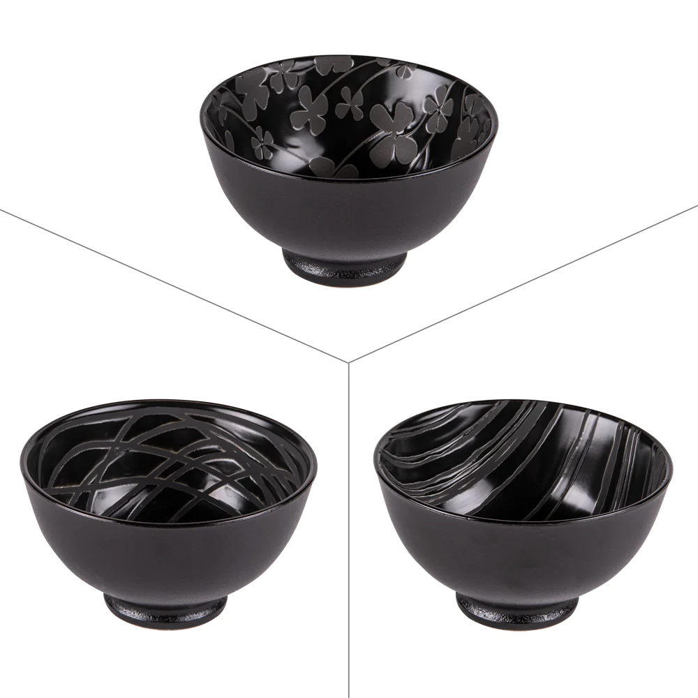 Coupelle Lava assortie 11,5 cm noire (lot de 3) Table passion