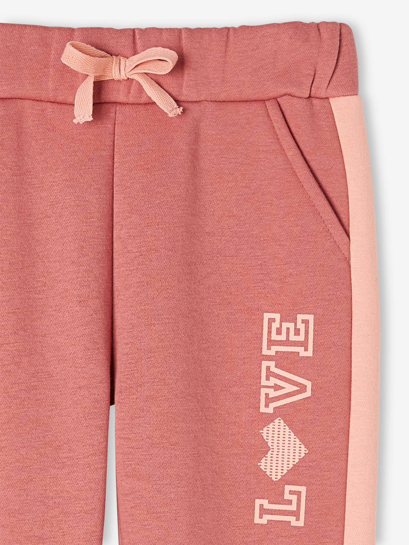 Calça de moletom feminina Clay em tecido atoalhado com listras laterais.