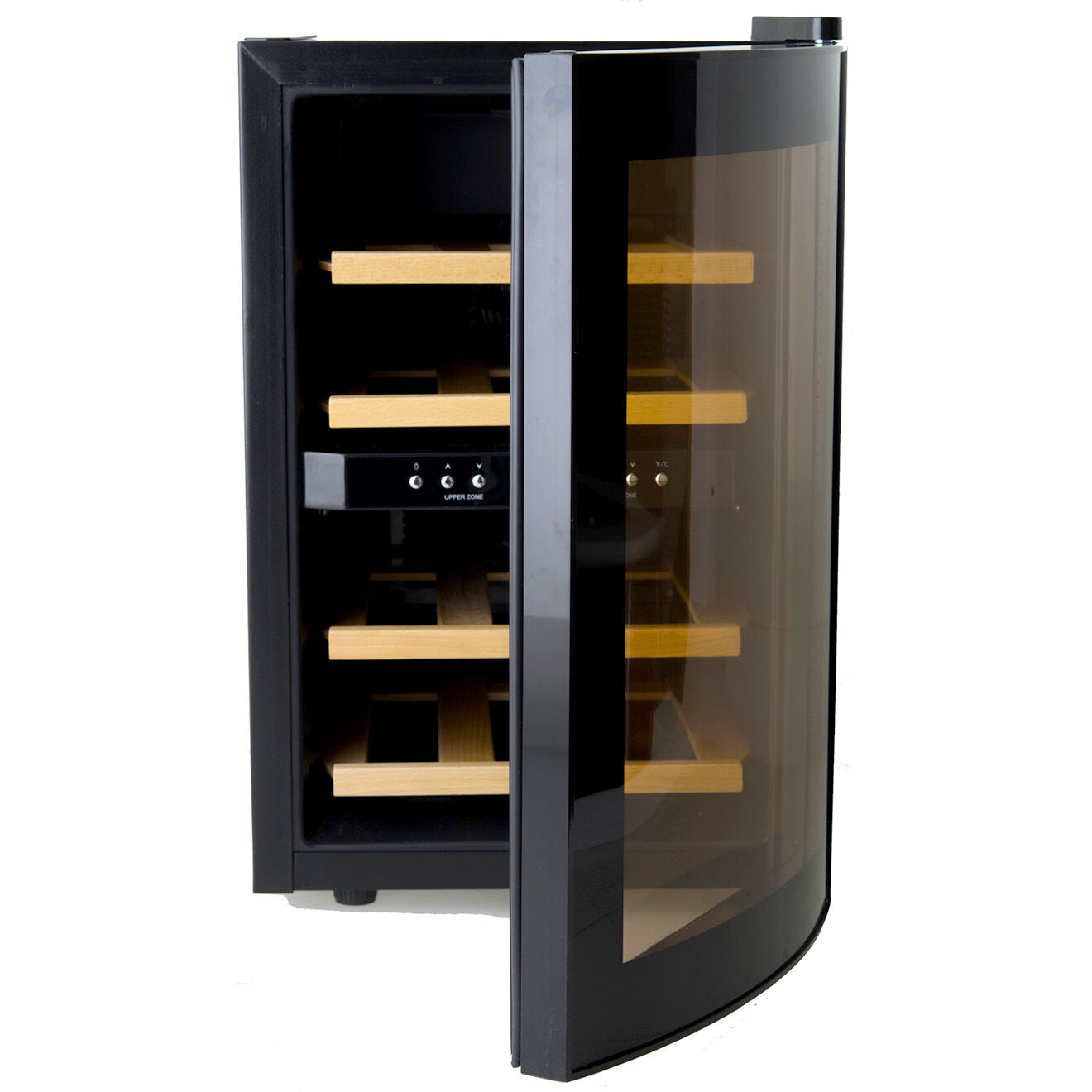 H.Koenig Cave à vin 12 bouteilles Dual Zone noir/bois - 34.5x51x54 cm