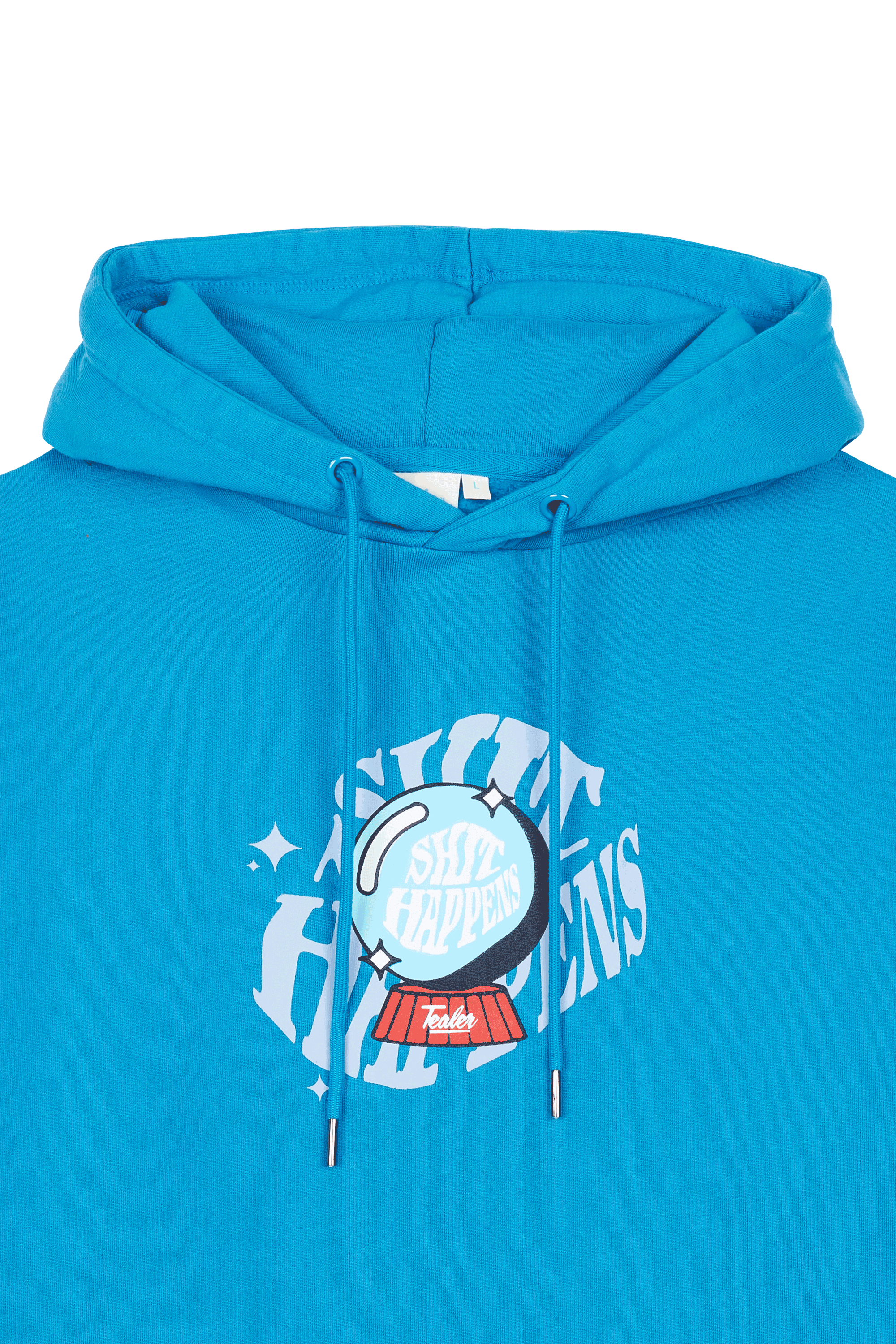 TEALER Hoodie HD SHIT HAPPENS Bleu