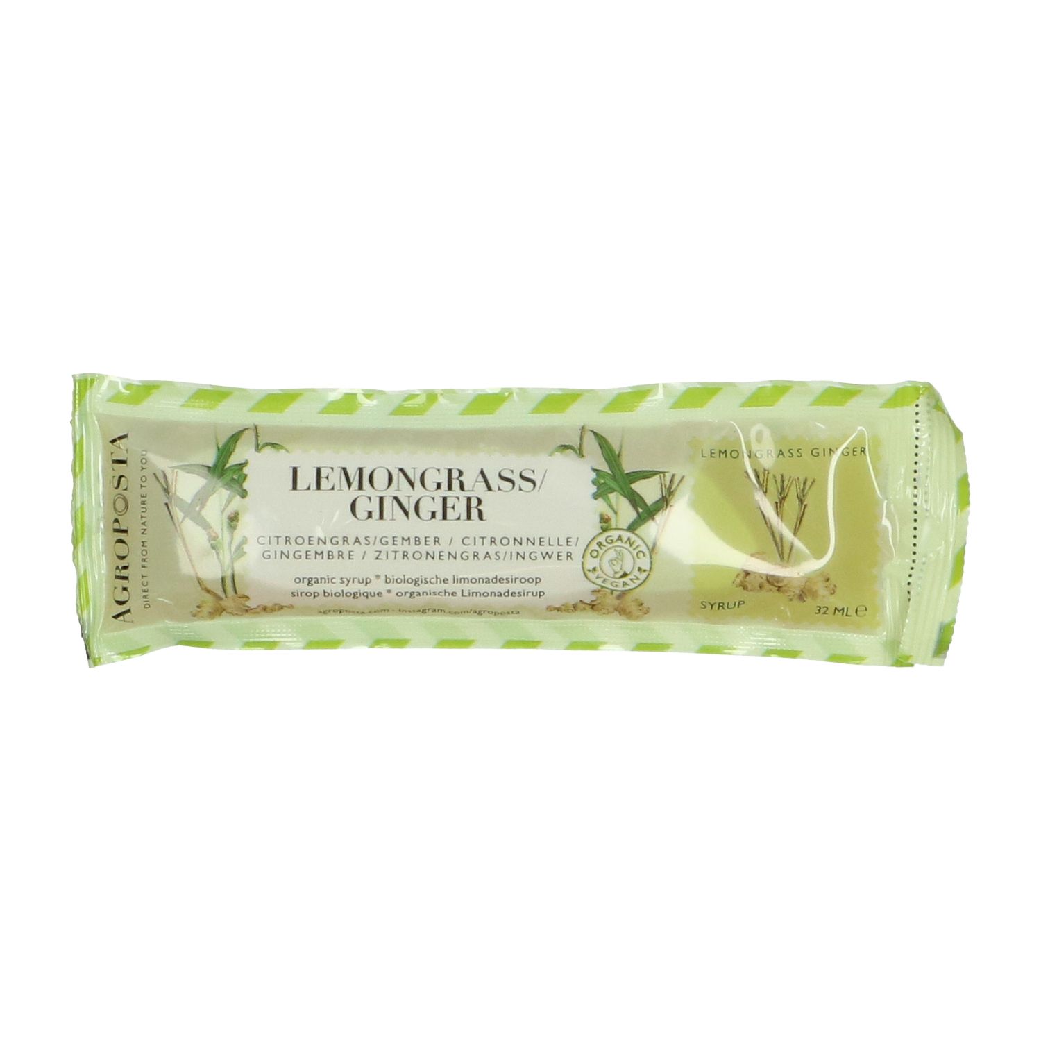 Limonadesiroop, citroengras & gember, biologisch, 32 ml
