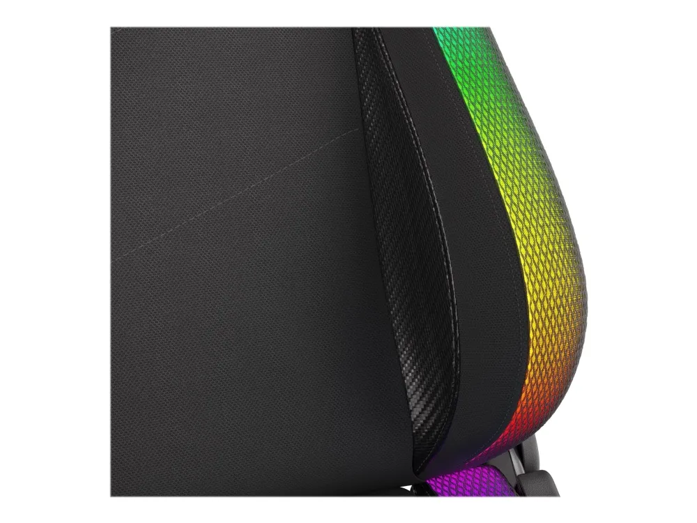 Genesis Trit 500 RGB - Stol - ergonomisk - lænestol - armstøtter - T-formet - vippe - drejeled - tekstil, PU syntetisk læder - sort