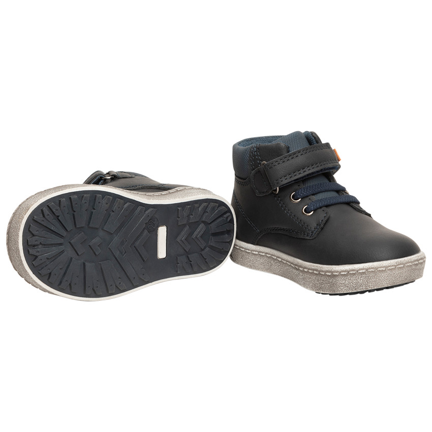 Bottillons bleu marine pour enfant garçon à lacets et scratch