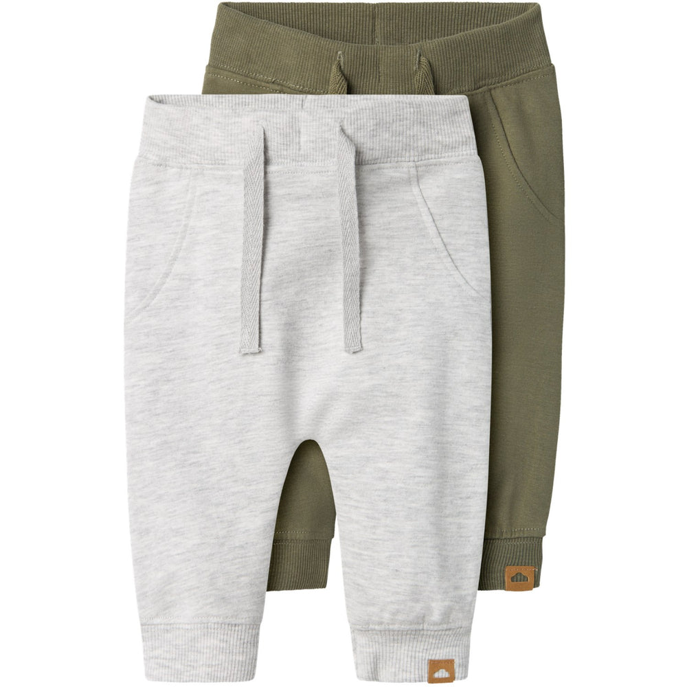 Køb Name It Light Grey Melange Deep Lichten Green Nbntakki 2P Sweat Bukser Noos