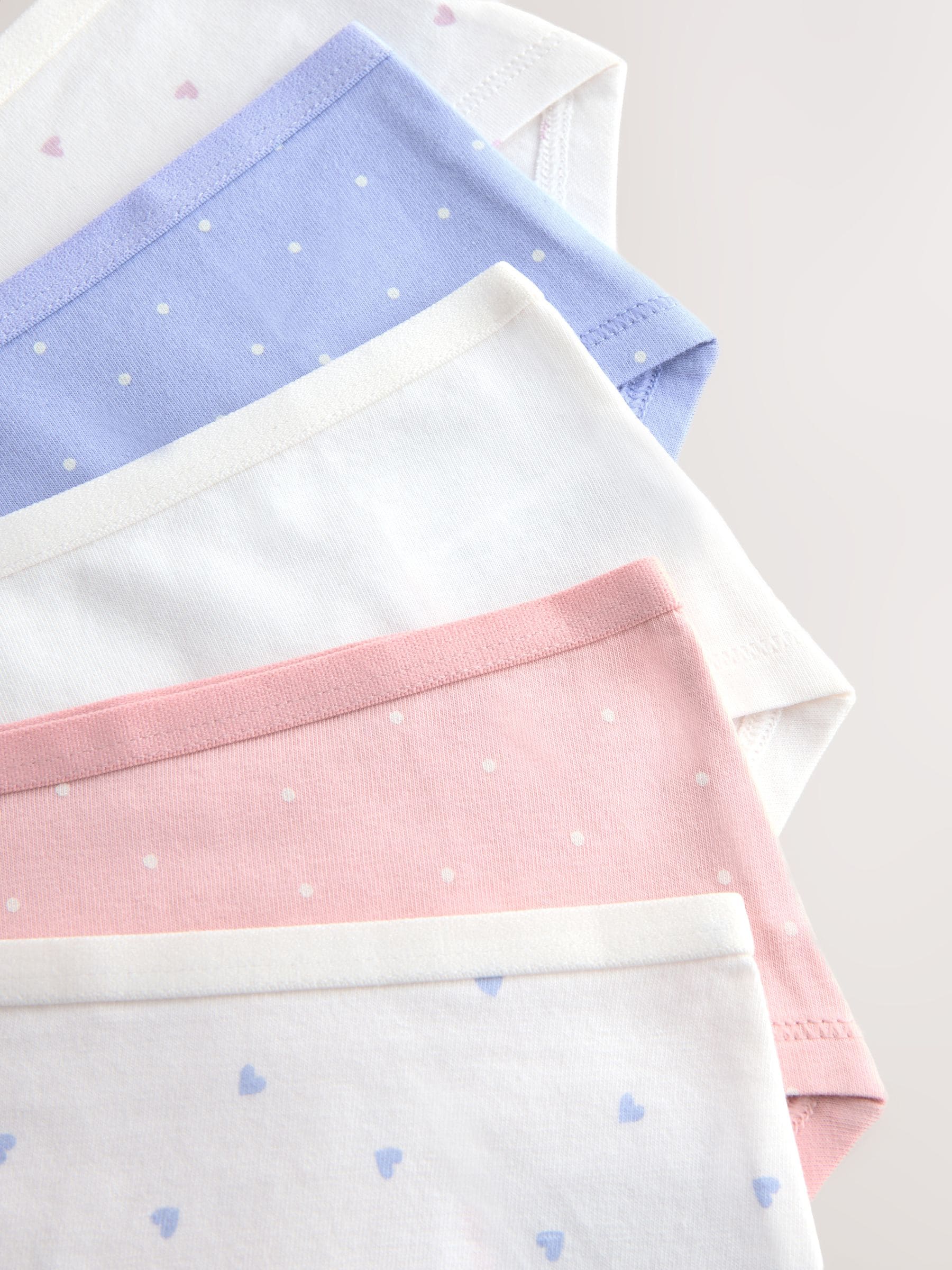 Roze/crème - Set van 5 hipsteronderbroeken met print (2-16jr)