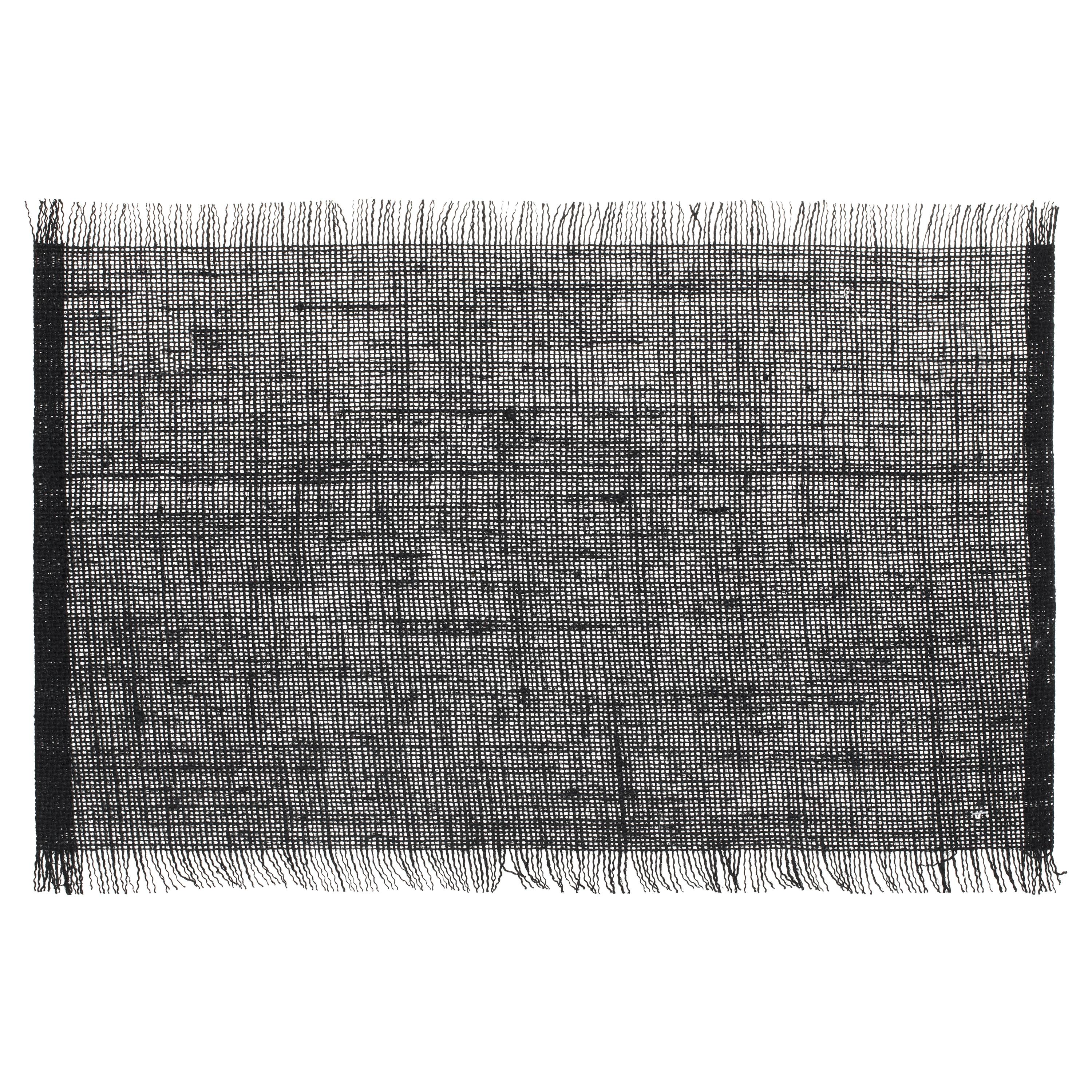 SET TABLE JUTE FRANGE NOIR 45X30CM