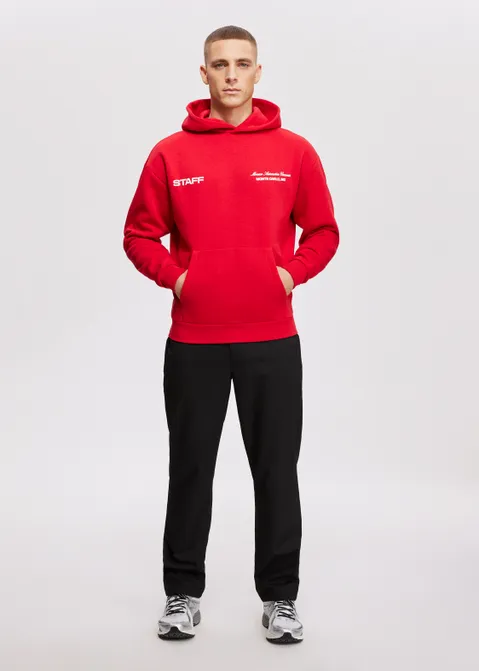 Hoodie met print staff rood (ROO)