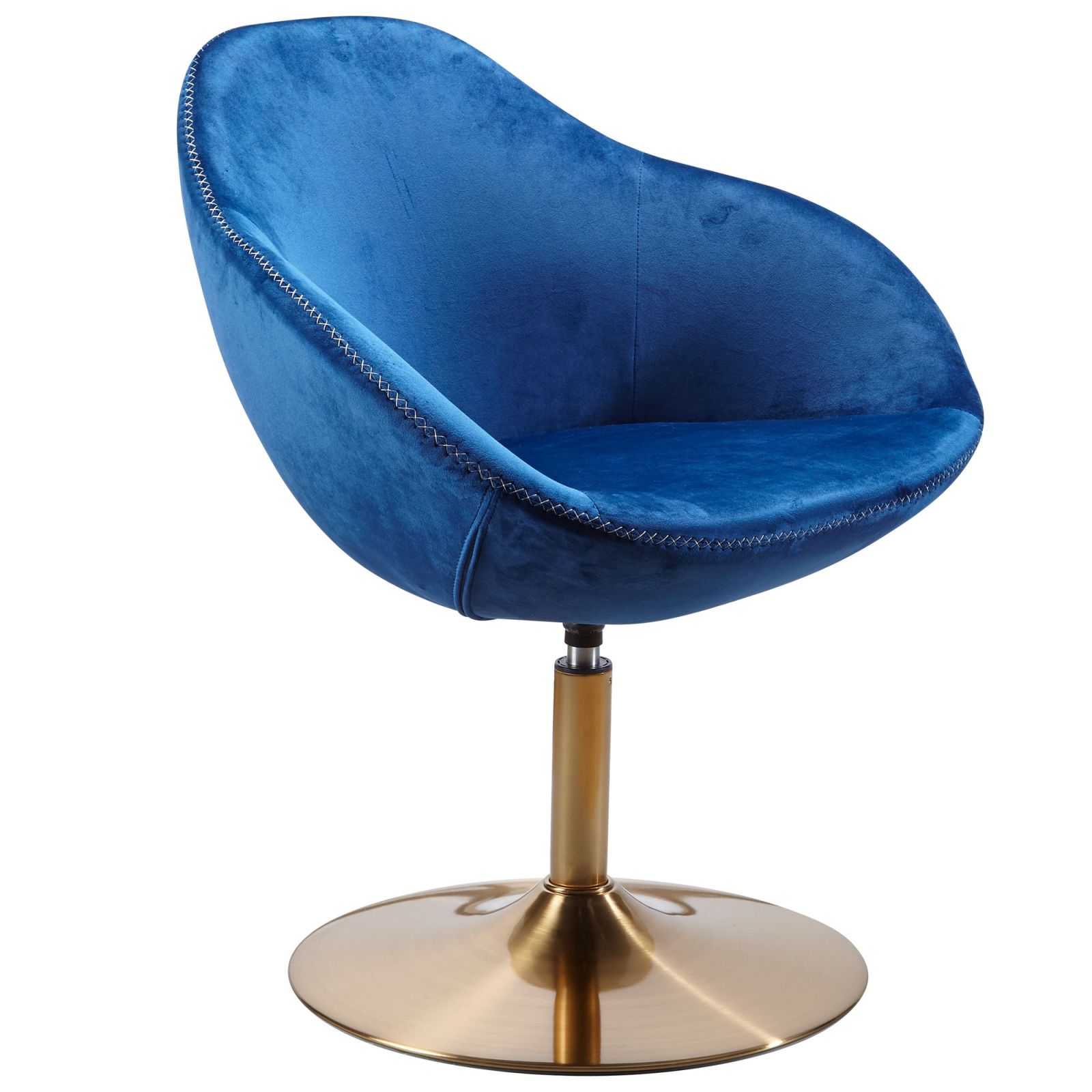 Cocktailsessel - blau-gold - Samt - 79 cm hoch