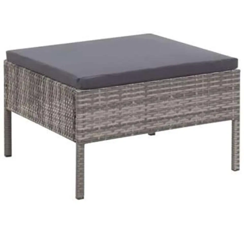 vidaXL - Tuin Loungeset - Grijs - Poly rattan