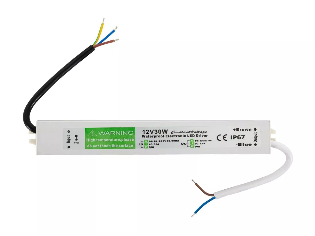 Bloc d'Alimentation Étanche 12V DC 30W 2.5A IP67
