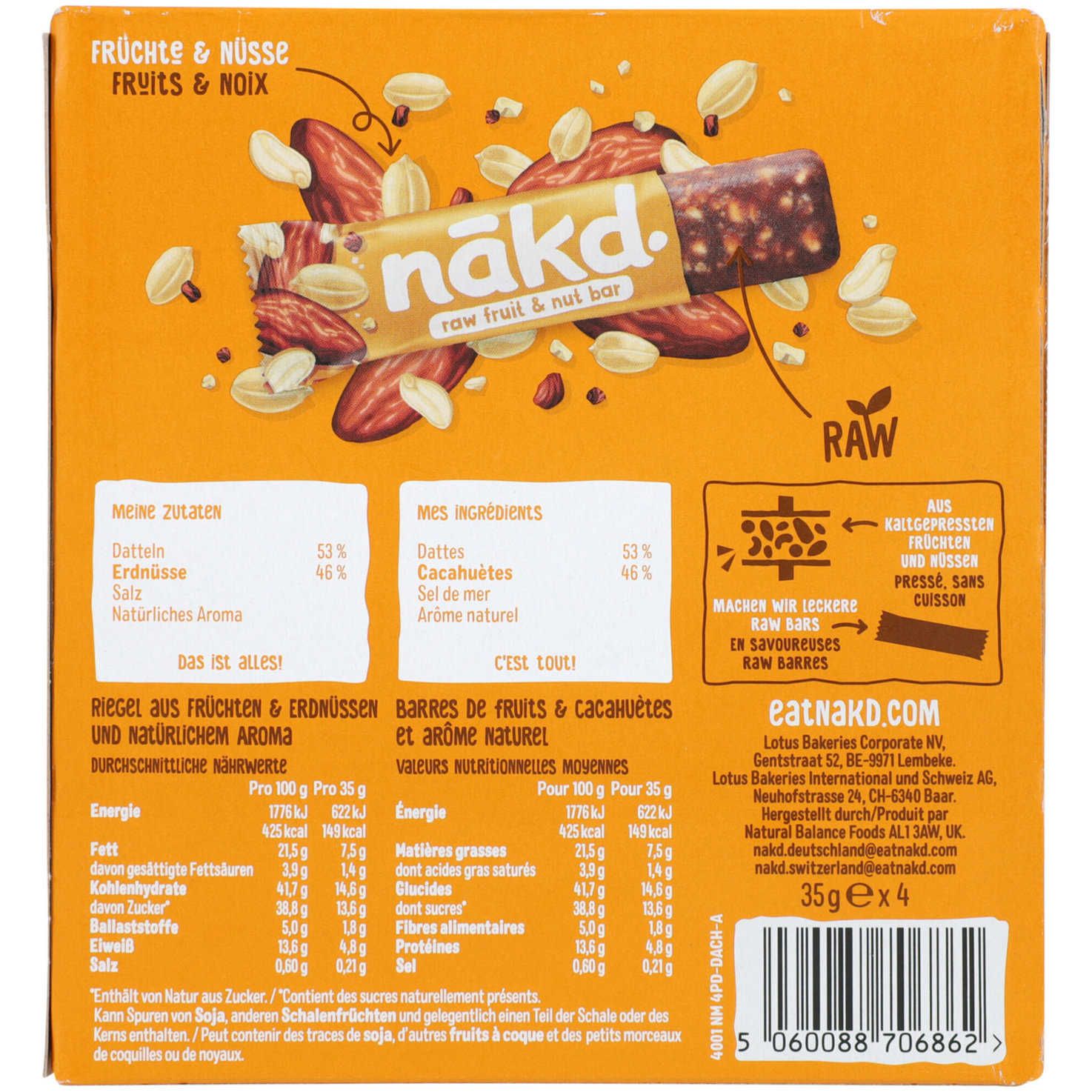 nākd. Frucht- und Nussriegel Peanut Delight 4x35g