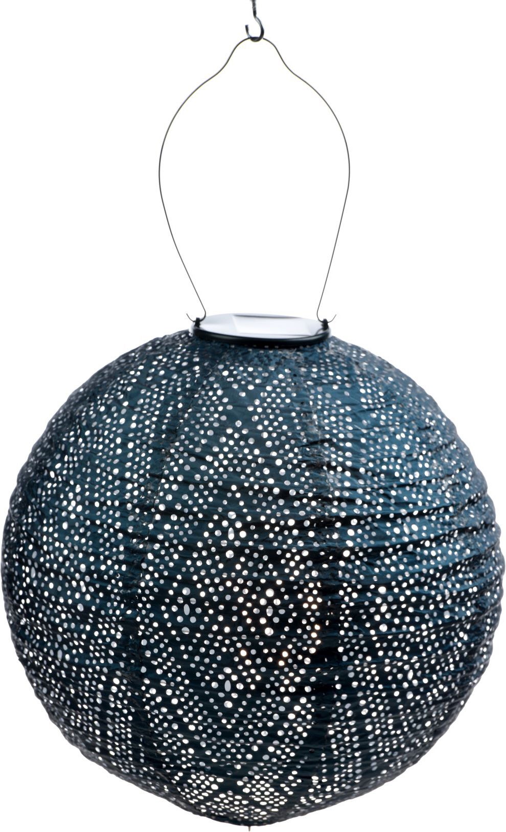 Lumiz solar lampion Ikat petrol D 30 H 29 cm