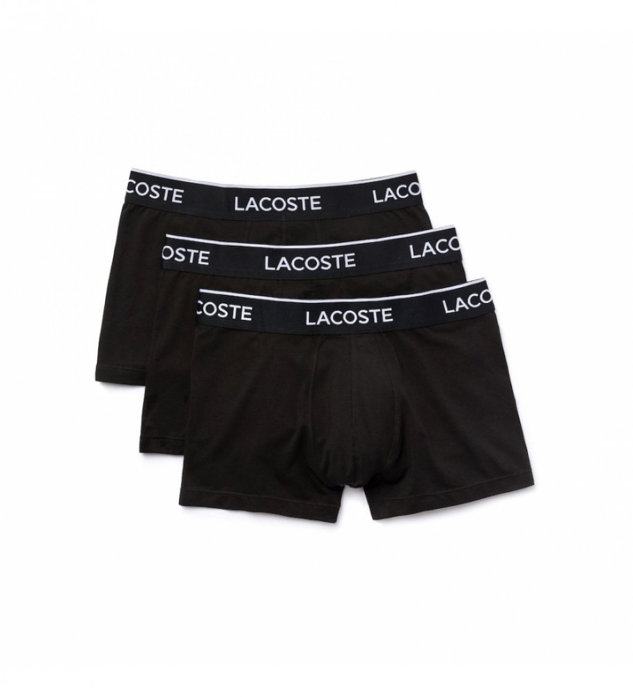 Conjunto de 3 cuecas boxer Lacoste 5H3389 pretas