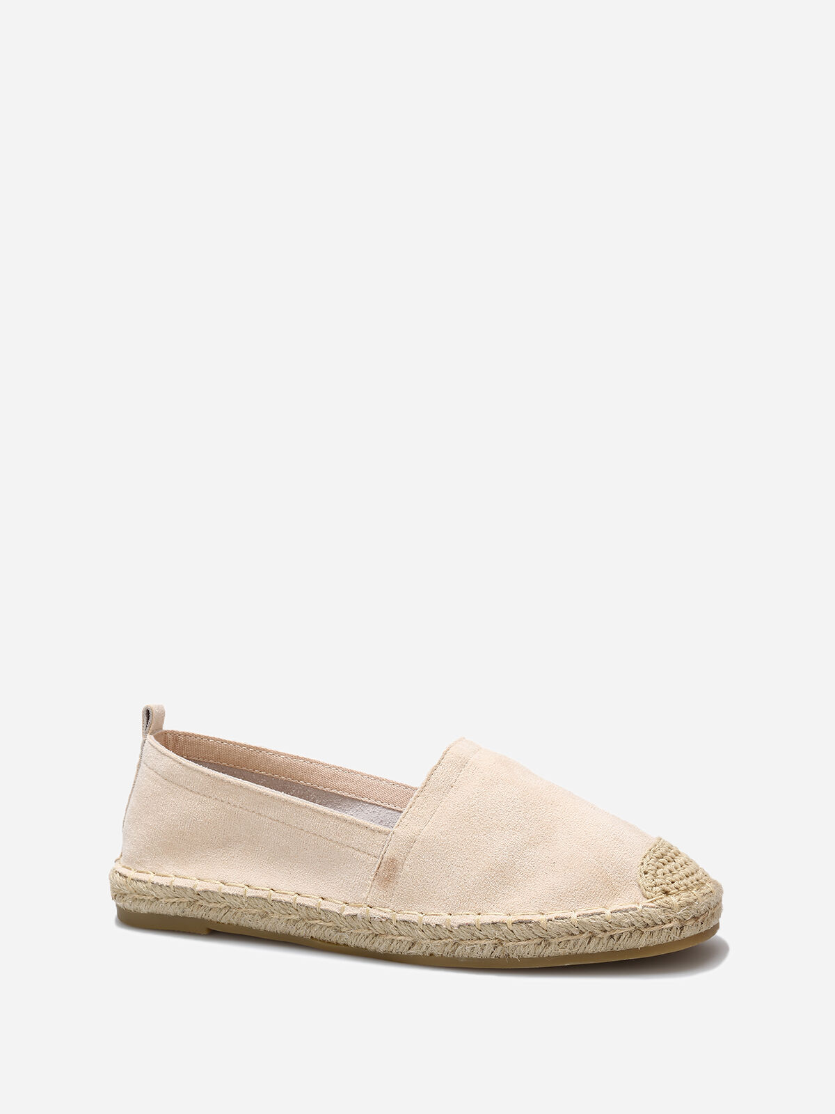 Espadrilles en suédine à bout carré- Beige