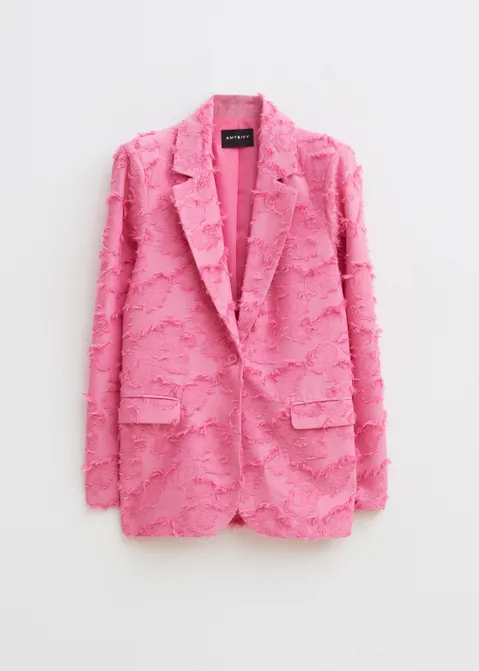 Blazer met franjes roze (ROS)
