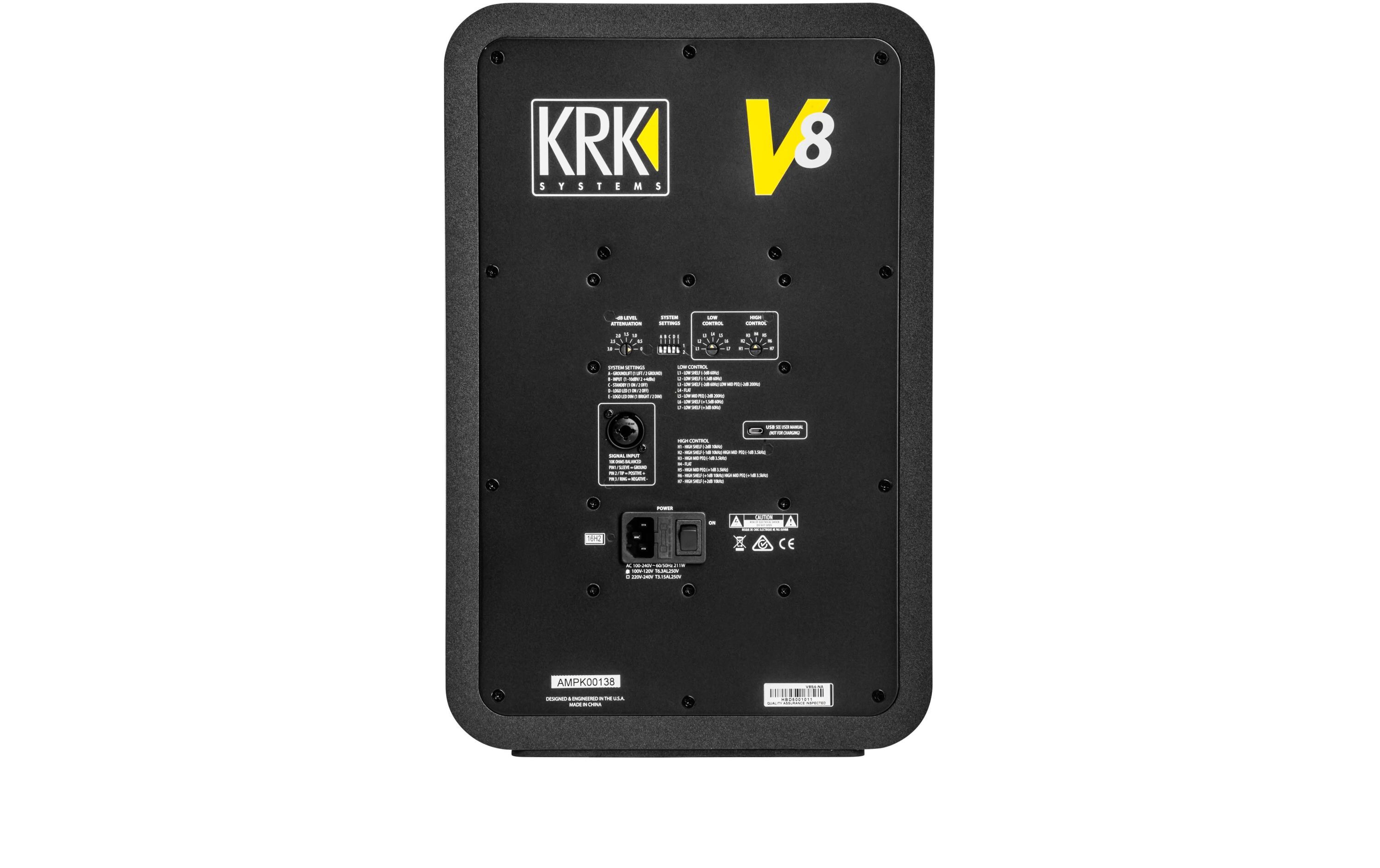Studiomonitor V8 Series 4 Schwarz<br>Aktiver 2-Wege-Studiomonitor