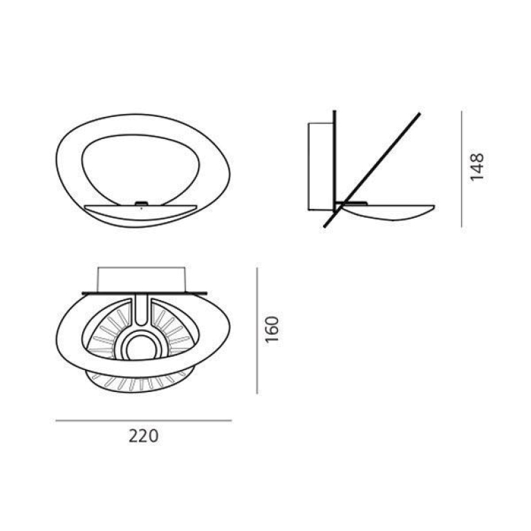 Artemide Pirce Micro wandlamp LED 2700K wit