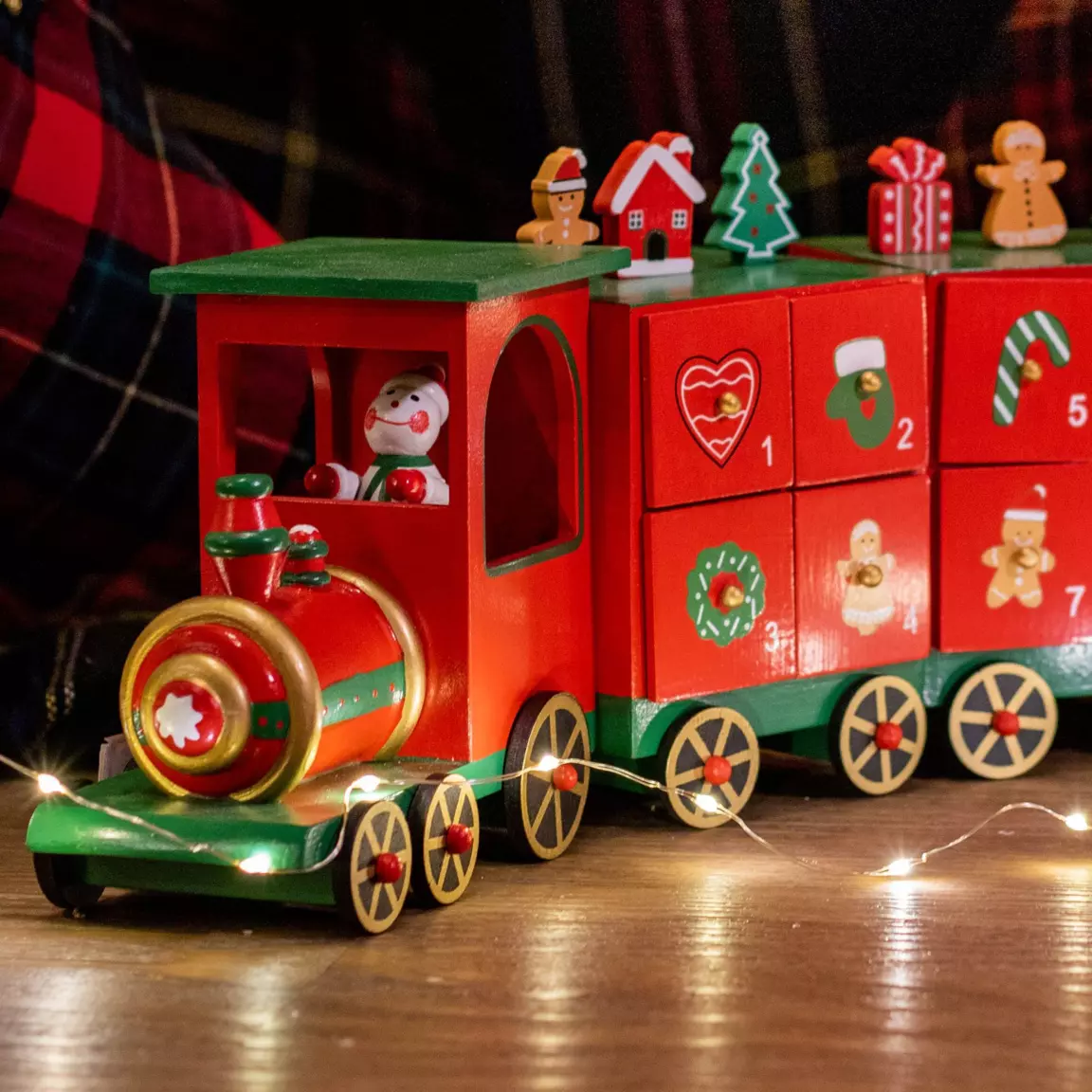 Calendrier de l'Avent à remplir Petit train Rouge et vert