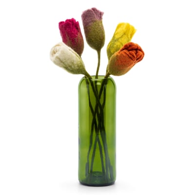 Vase Weinflasche, Mittel, Smaragdgrün