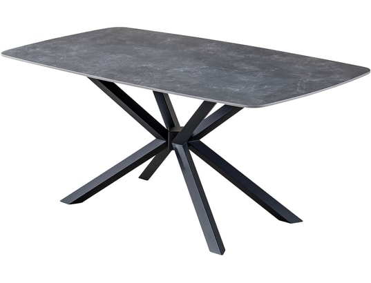 CONCEPT1 - Table Abraham gris anthracite 180x90x75 H 100% céramique
