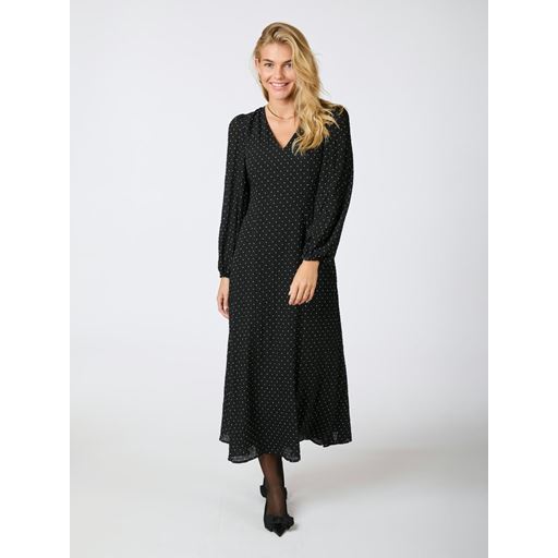 Neo Noir Toya Dot Crepe Kjole, Black, 42