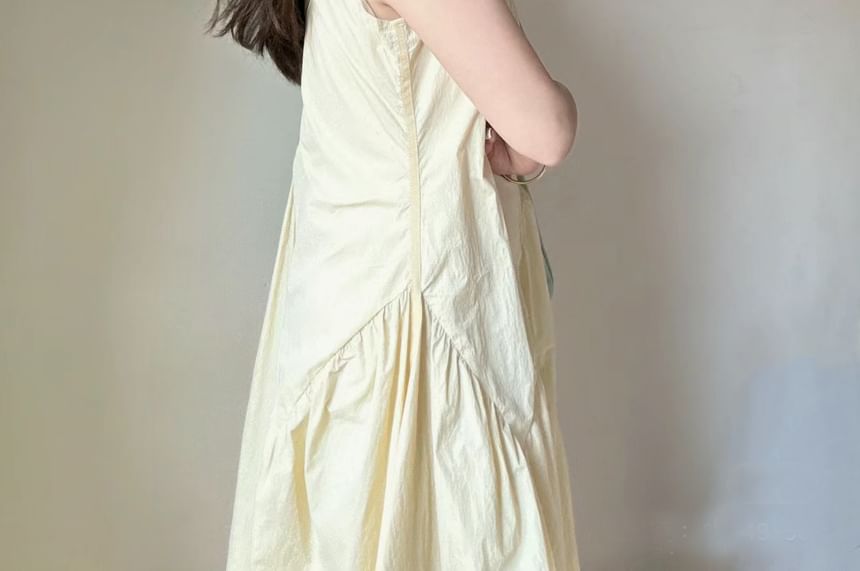 Lady Jean - Mouwloze effen maxi-zonnejurk
