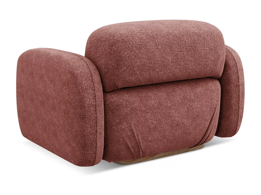 Fauteuil en tissu chenille - rose sourd - AILANI