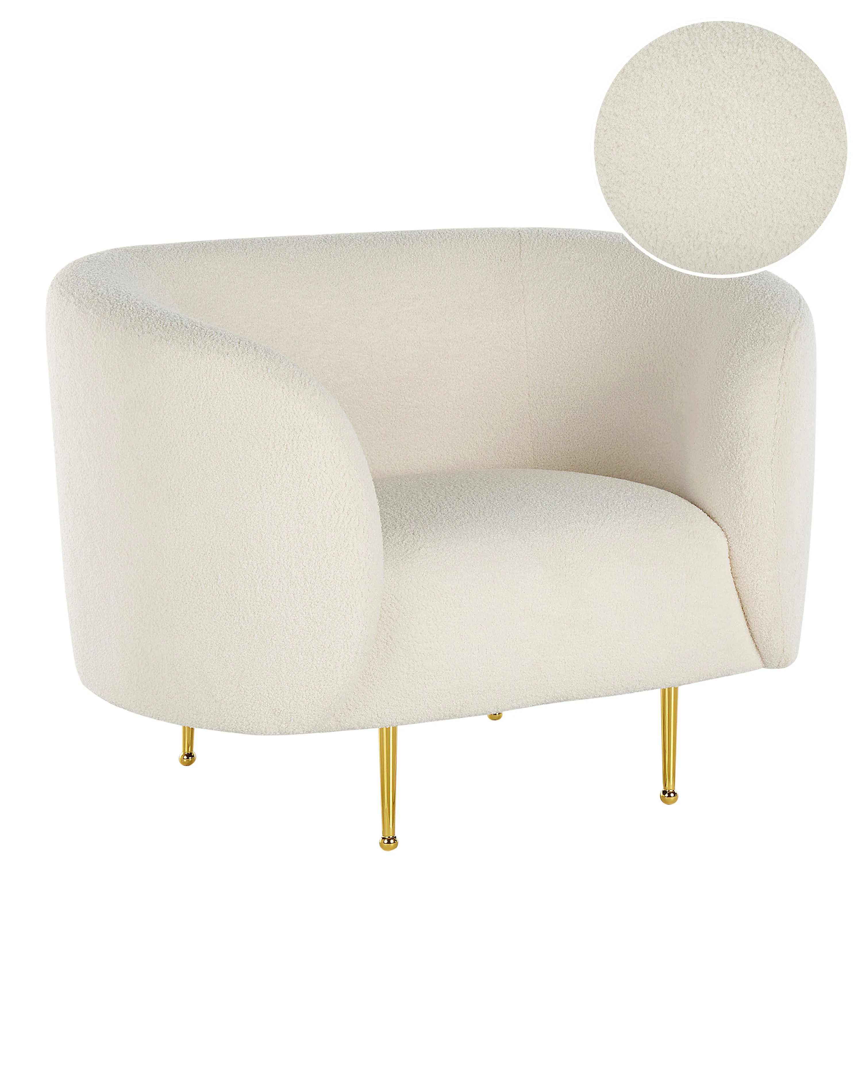 Fauteuil LOEN Bouclé Wit