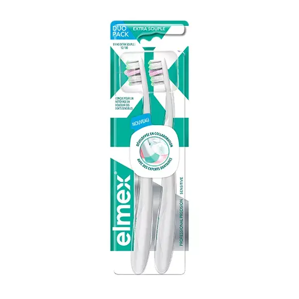 Escova de dentes Elmex Professional Precision Sensitive, pacote com 2 unidades.