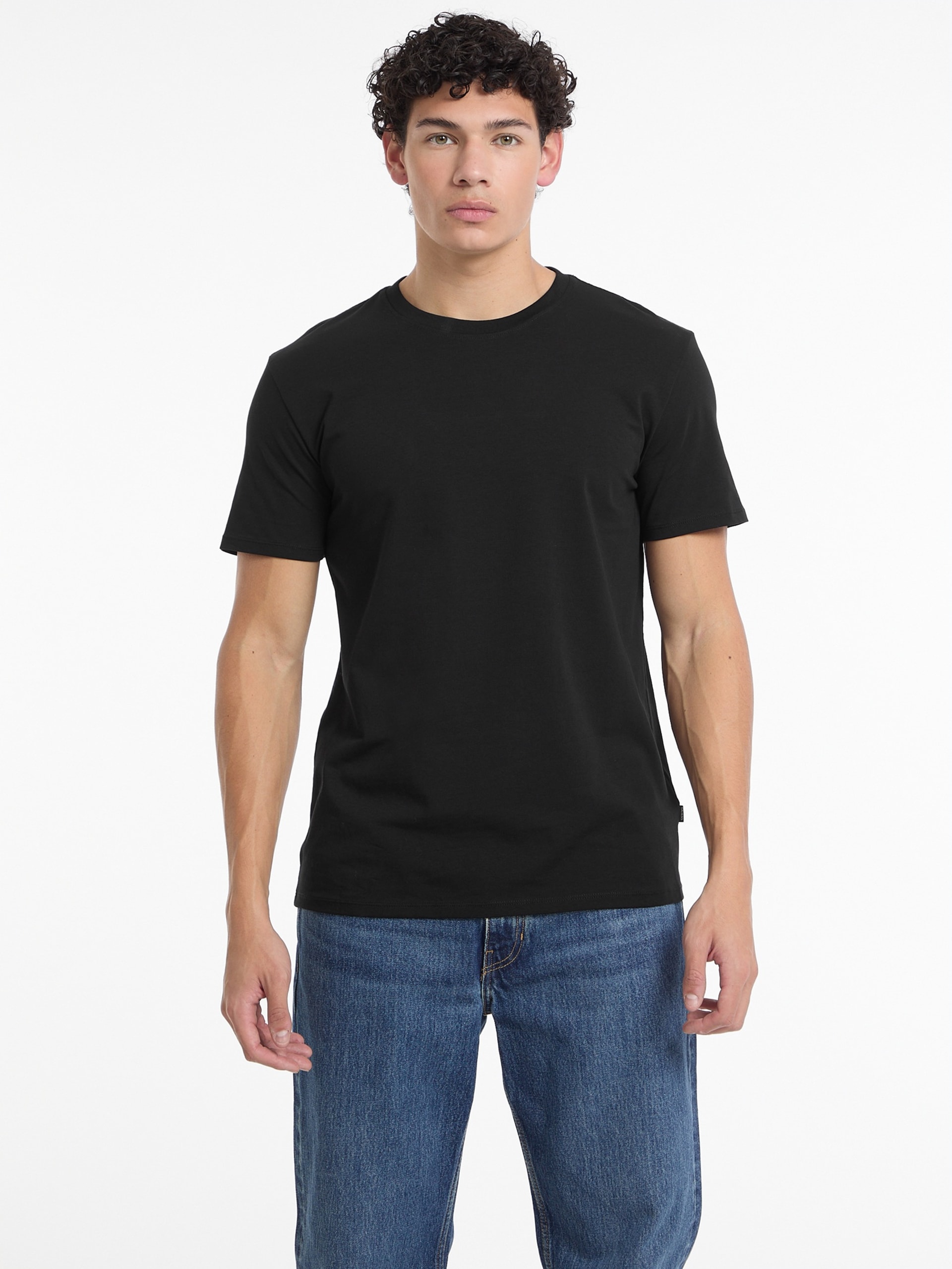 Camiseta de gola redonda única