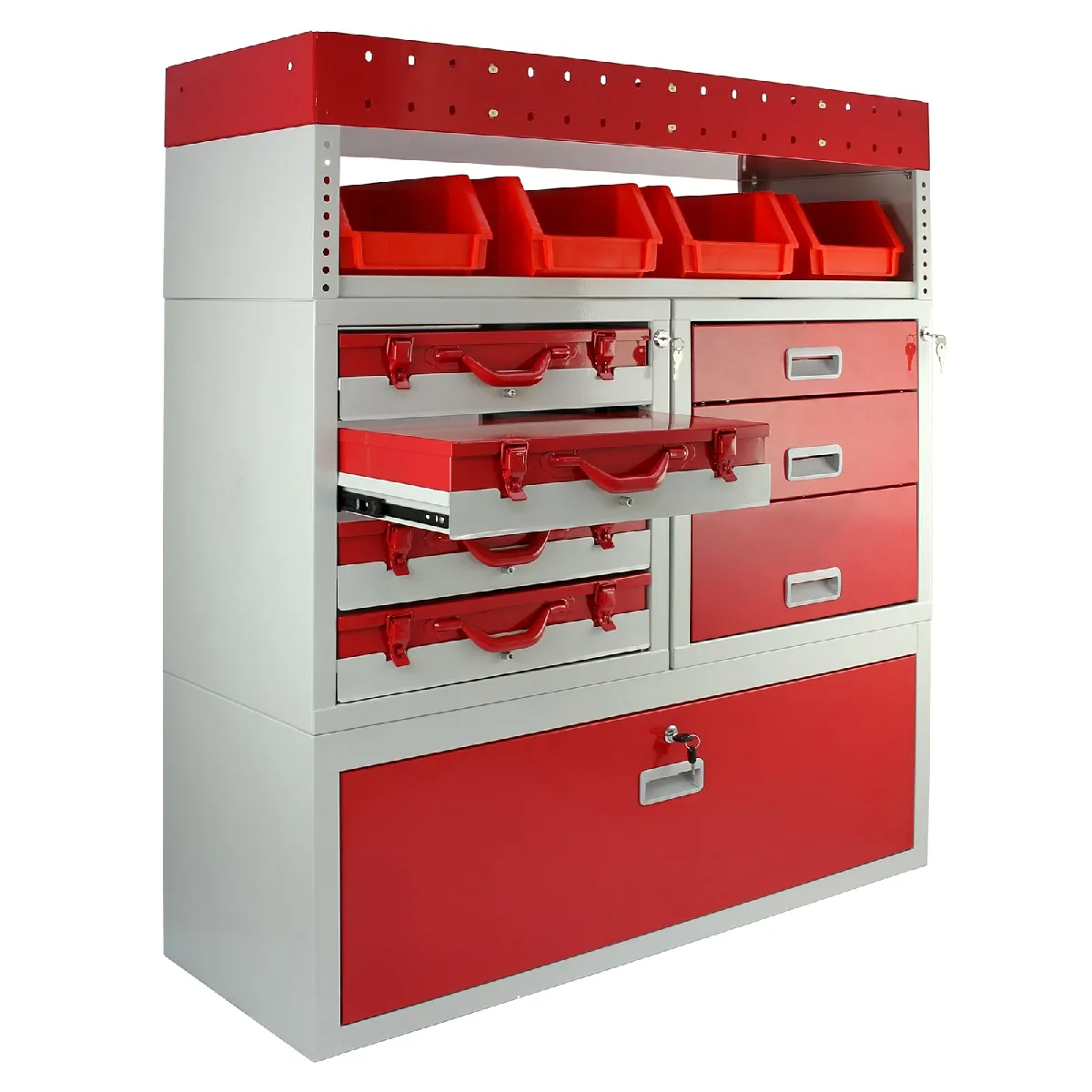 Monstershop Tempest Ensemble de Rayonnages en Acier - Rouge