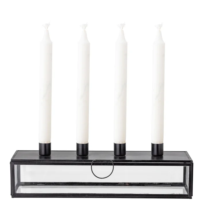 Bloomingville - Pelo Adventskerzenhalter, L 34 cm, schwarz