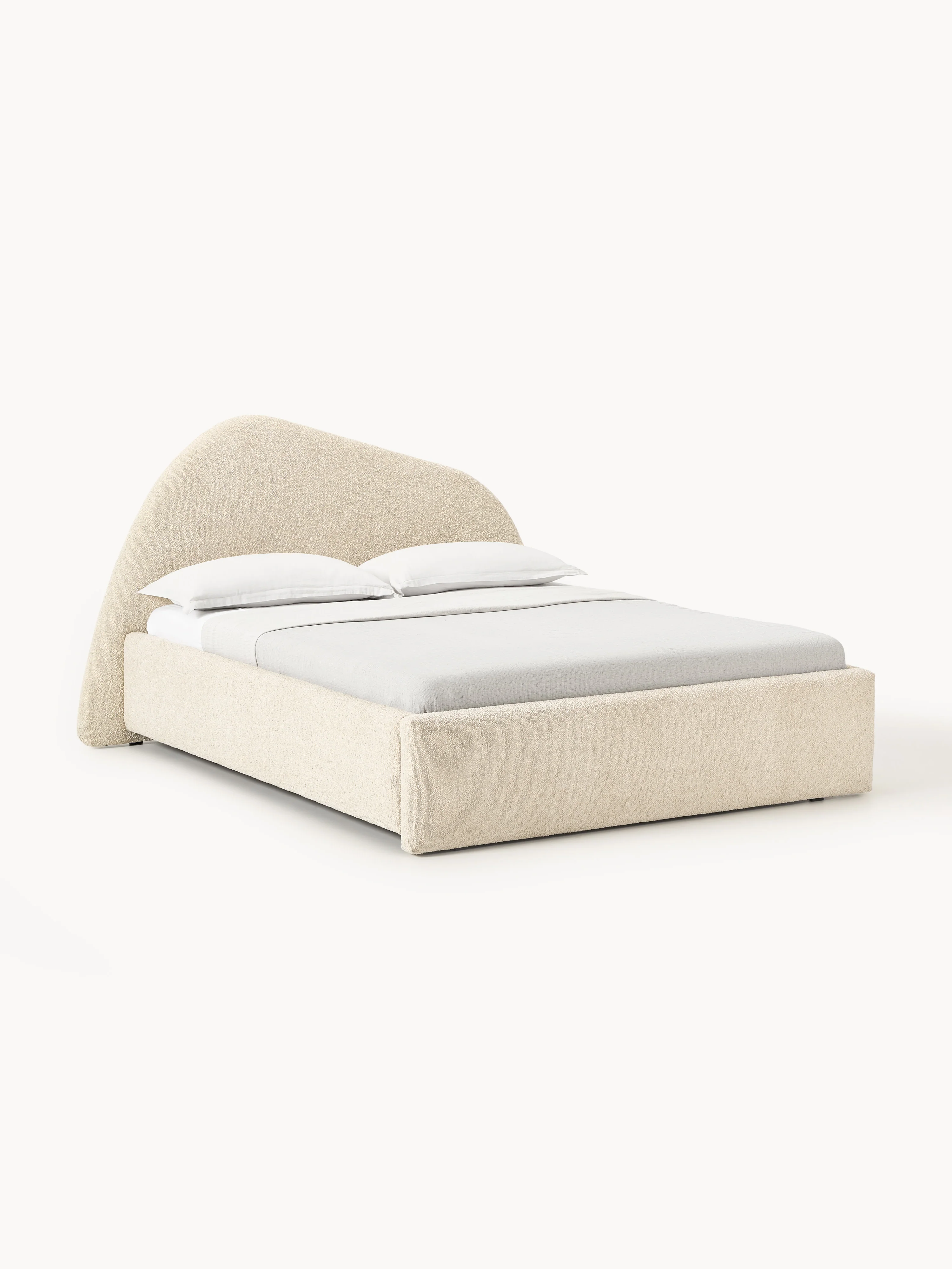 Bouclé gestoffeerd bed Gary