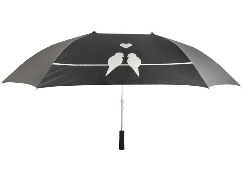 Esschert Design Partner-Regenschirm XL Grau/Schwarz Schirm für 2 Personen
