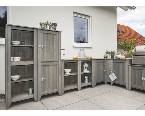 Tuinkast/buitenkeuken Konsta type 559 dressoir incl. 2 deuren 80 x 40 x 73 cm lichtgrijs