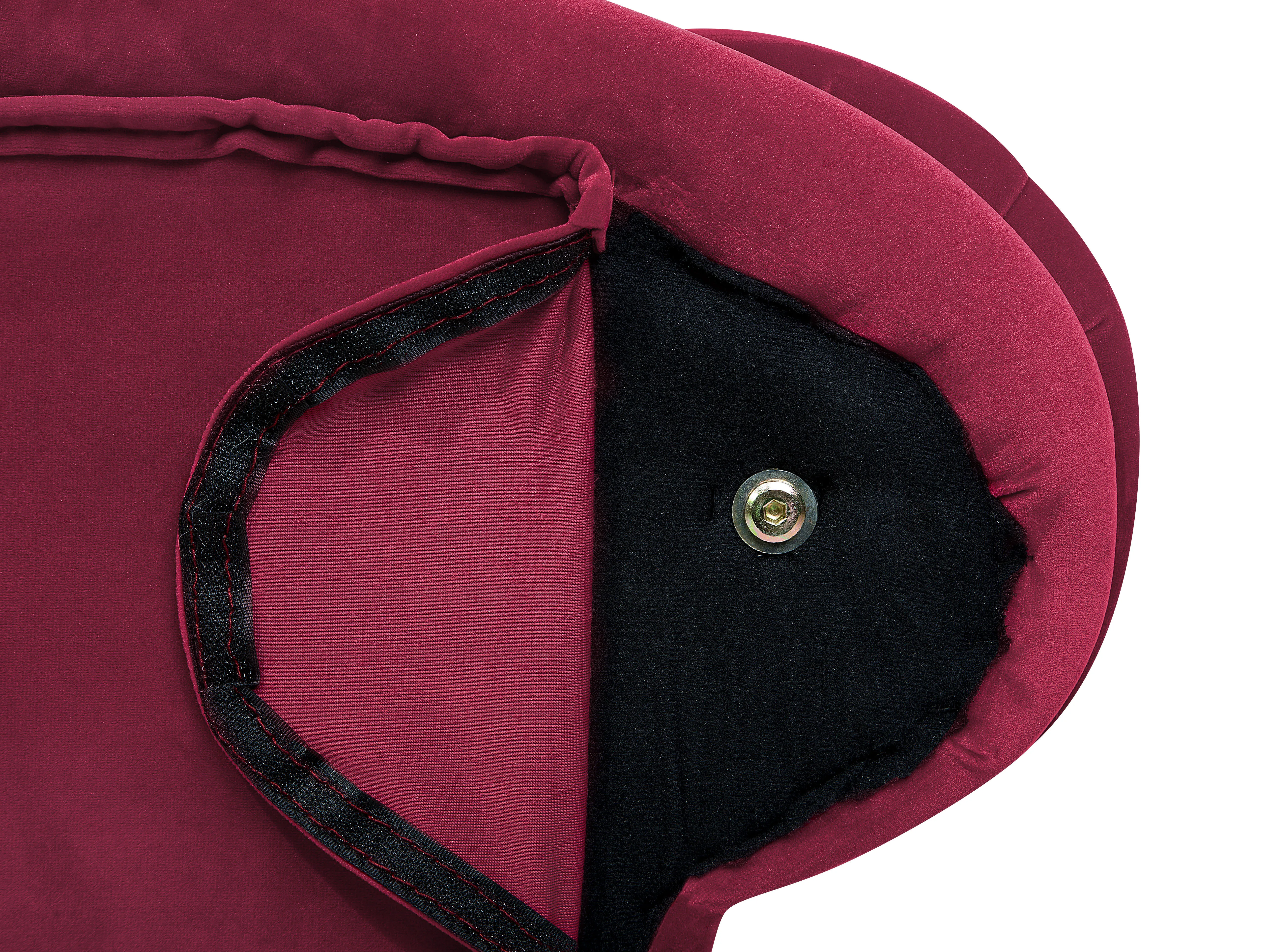 Linkszijdige chaise longue NIMES Fluweel Bordeauxrood