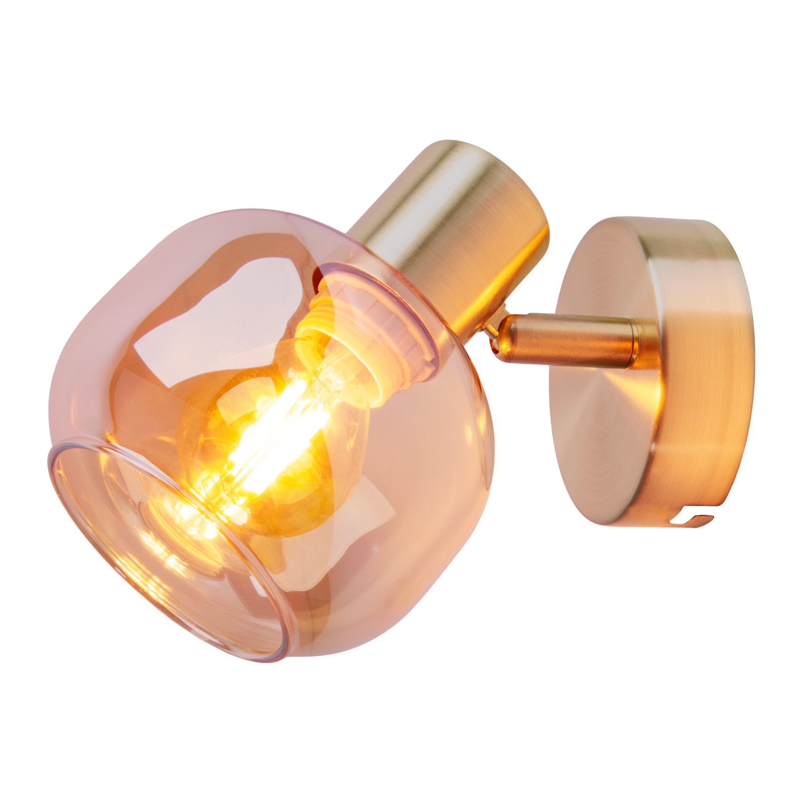 Glas-Wandspot LIBBY -messing - 1-flammig