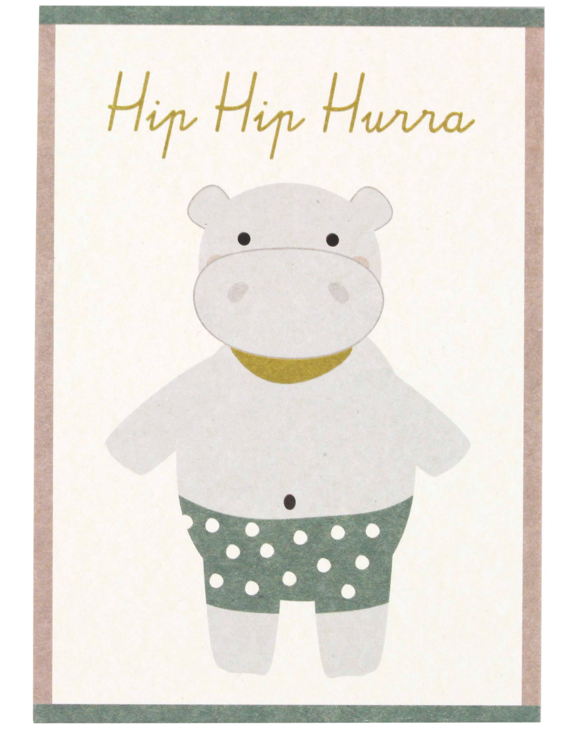 Postkarte NILPFERD - HIP HIP HURRA 3er-Pack