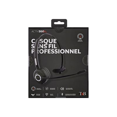 T'nB ACTIV 300M - casque sans fil avec micro - mono oreillette - avec base de recharge - noir