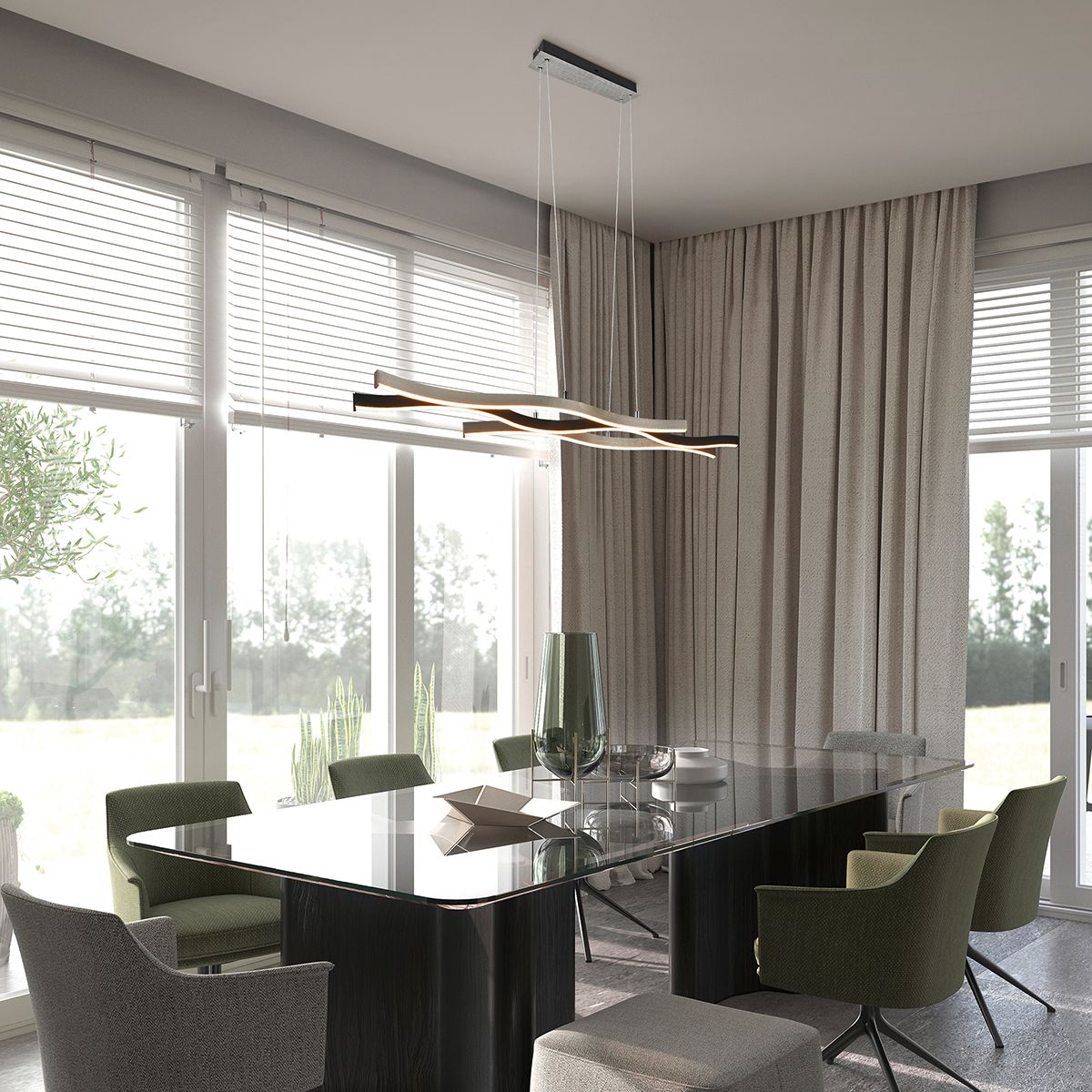 Design hanglamp zwart met zilver incl. LED dimbaar - Blaze