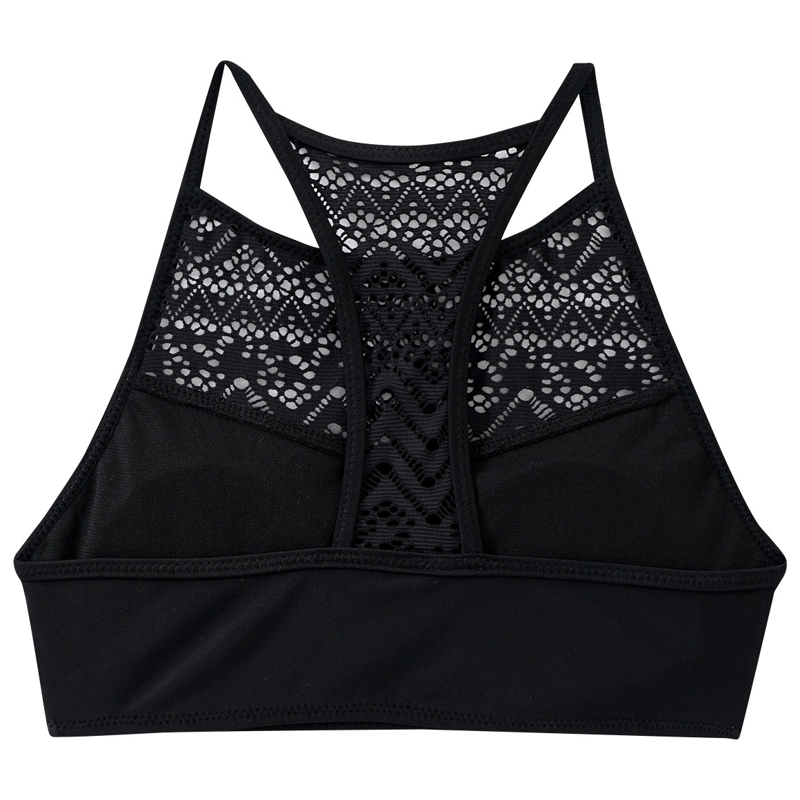 Yigga Mädchen Bikini mit Spitzen-Einsatz schwarz