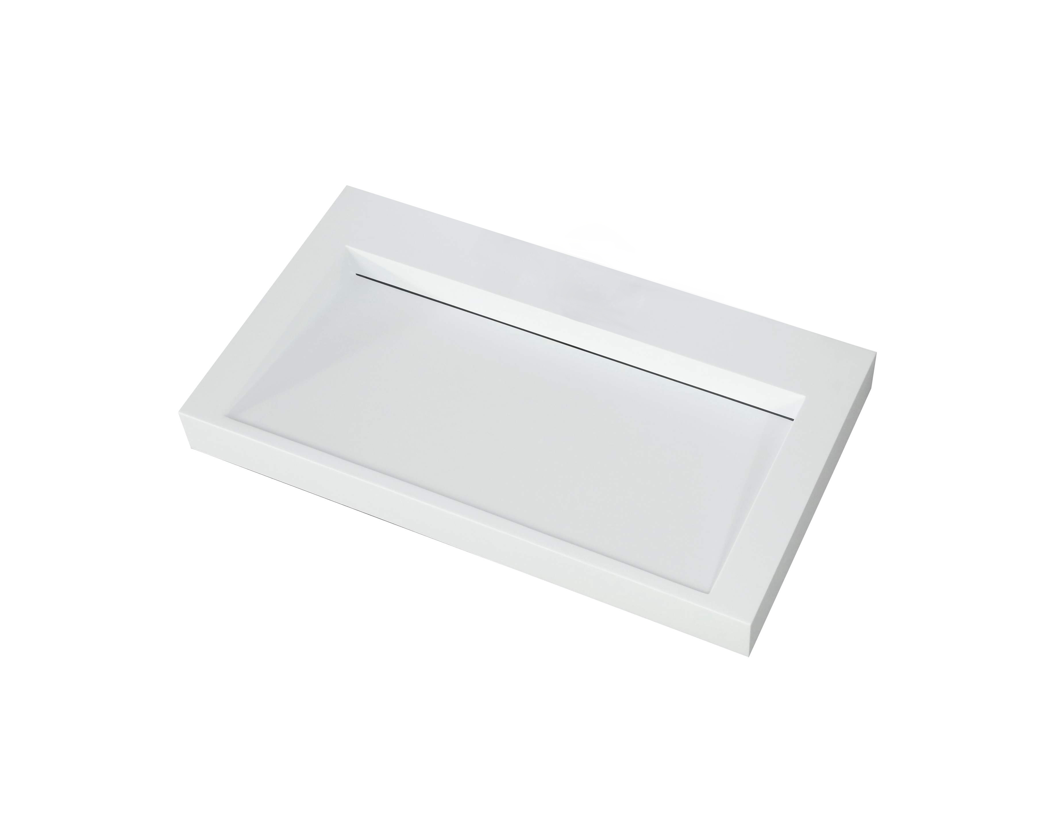 Saniclear Hoya solid surface wastafel 80x45,5cm zonder kraangat mat wit
