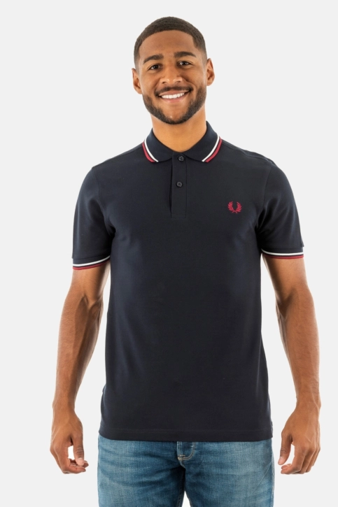 Polos fred perry mm3600 t55 nvy/swht/bntred