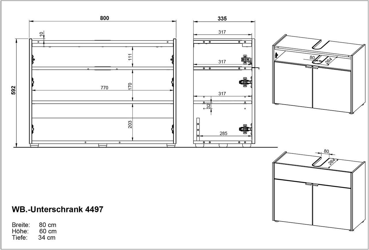 MID.YOU Waschbeckenunterschrank FORANO