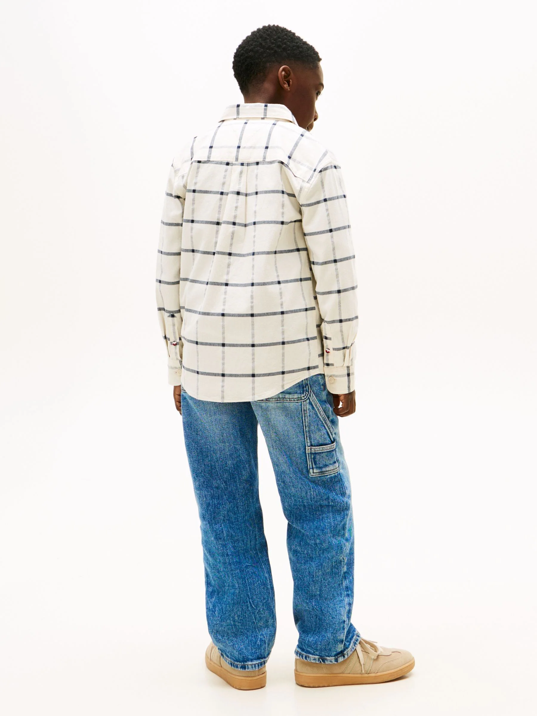 Wit - Tommy Hilfiger Regular Fit Windowpane Check Shirt