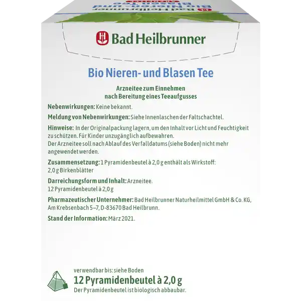 Bio Nieren- und Blasen Tee